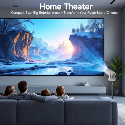 Portable Projector 4K 1080P FHD Mini Projector, Compatible with Android and Netflix, WiFi 6, BT 5.0, 180° Rotation, Projector with Automatic Keystone Correction