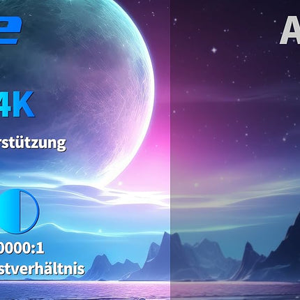 Mini Projector 4K Projector Full HD 1080P with WiFi 6 and Bluetooth 5.2, Android Portable Projector 270° Rotation with Automatic Trapezoidal Correction for PC/HDMI/USB, with Mouse and Remote Control