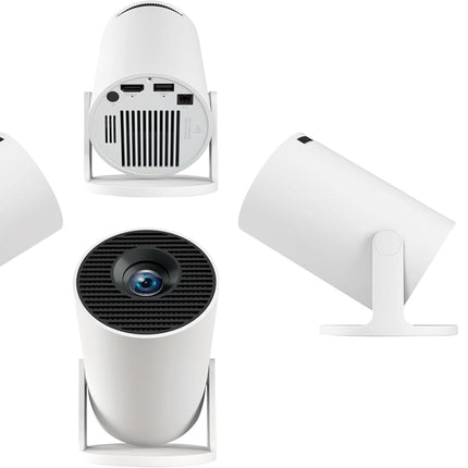 Portable Projector 4K 1080P FHD Mini Projector, Compatible with Android and Netflix, WiFi 6, BT 5.0, 180° Rotation, Projector with Automatic Keystone Correction