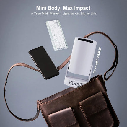 Portable Projector 4K 1080P FHD Mini Projector, Compatible with Android and Netflix, WiFi 6, BT 5.0, 180° Rotation, Projector with Automatic Keystone Correction